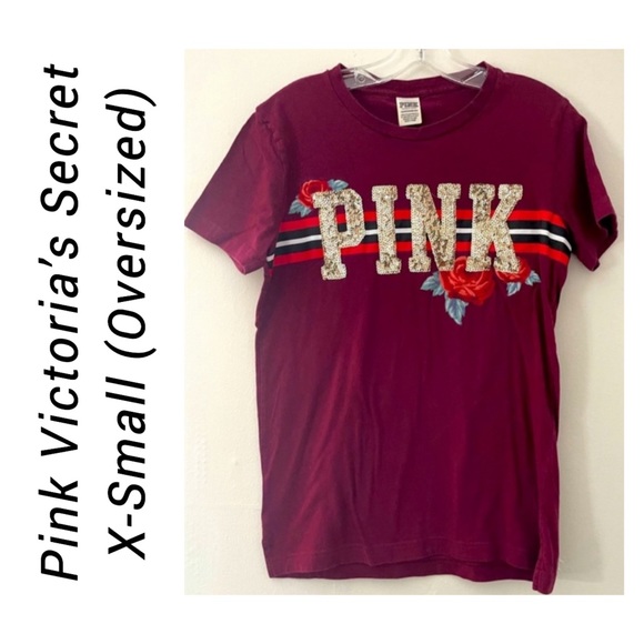 Pink Victoria’s Secret T-Shirt XSmall oversized - Picture 1 of 5